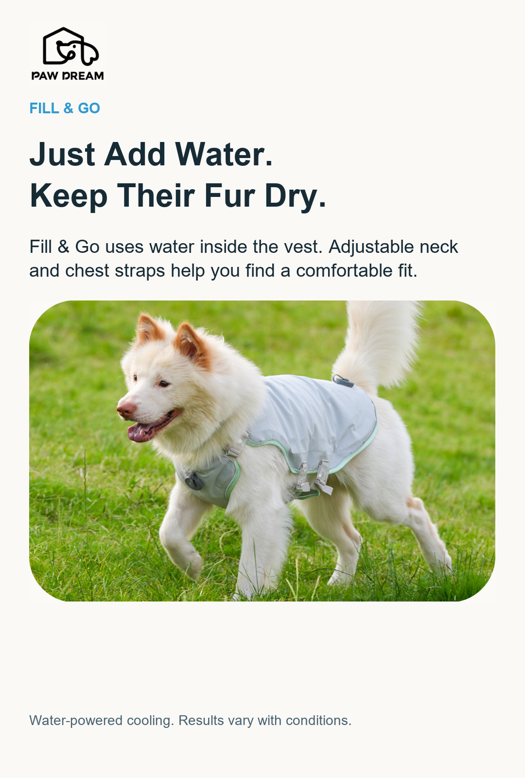PAW DREAM Dry Cooling Vest — Fill & Go
