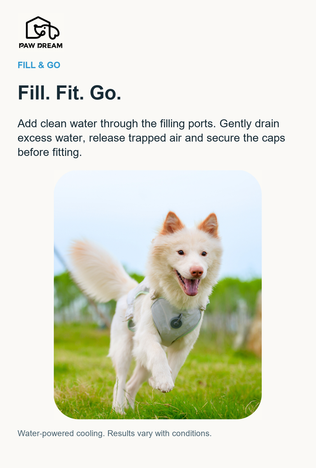PAW DREAM Dry Cooling Vest — Fill & Go